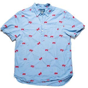 The Nutter By Chubbies Men's L Pop Over Shirt Blue